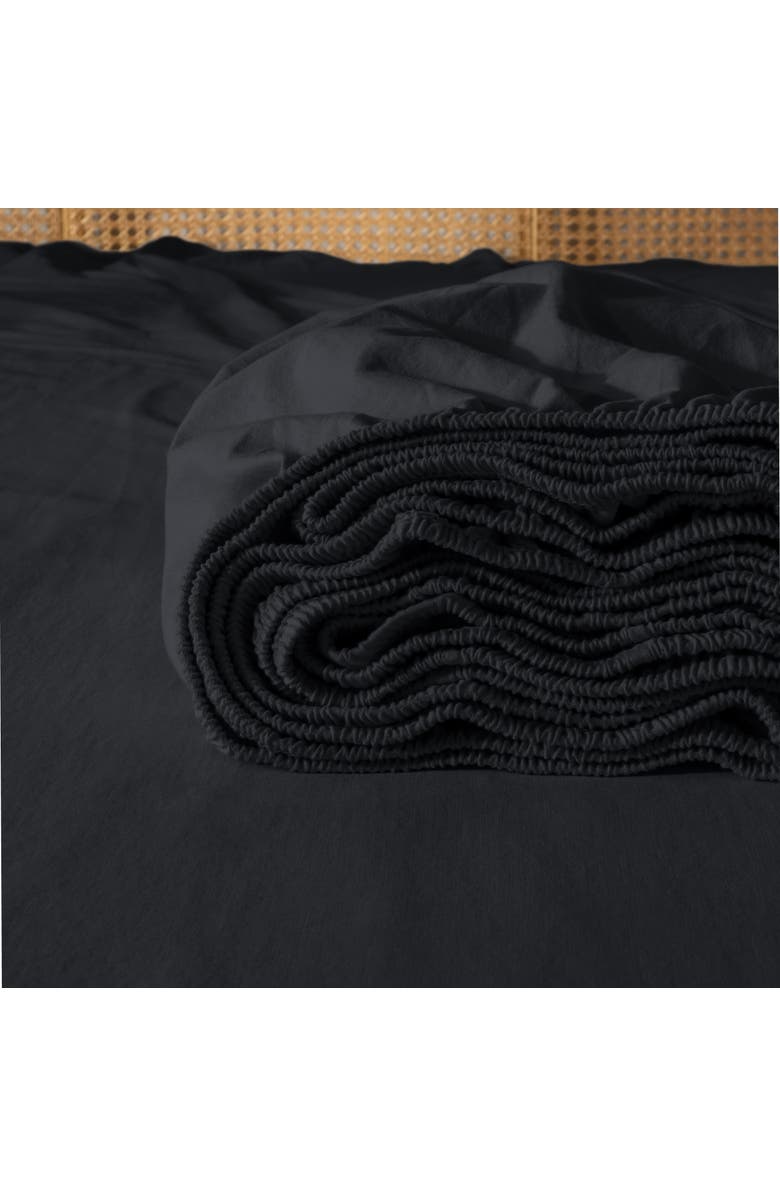 Bare Home Organic Cotton Jersey Fitted Sheet, Alternate, color, Black