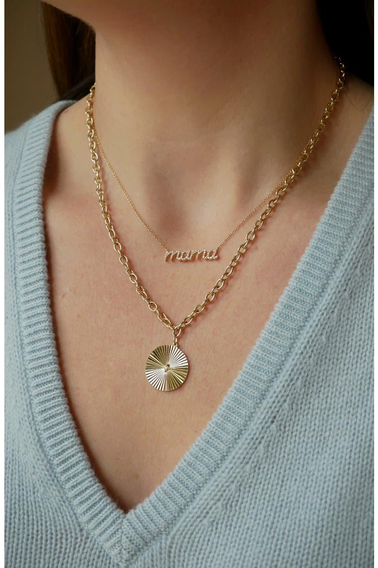Diamond Script 'Mama' Necklace, Alternate, color, 14K YELLOW GOLD