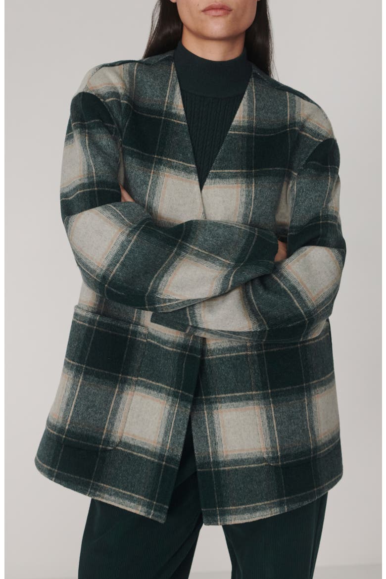 Alderton Scarf Wool Blend Coat, Main, color, PONDEROSA PINE CHECK