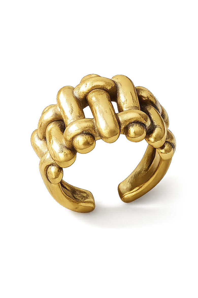 Chunky Link Ring, Main, color, Gold