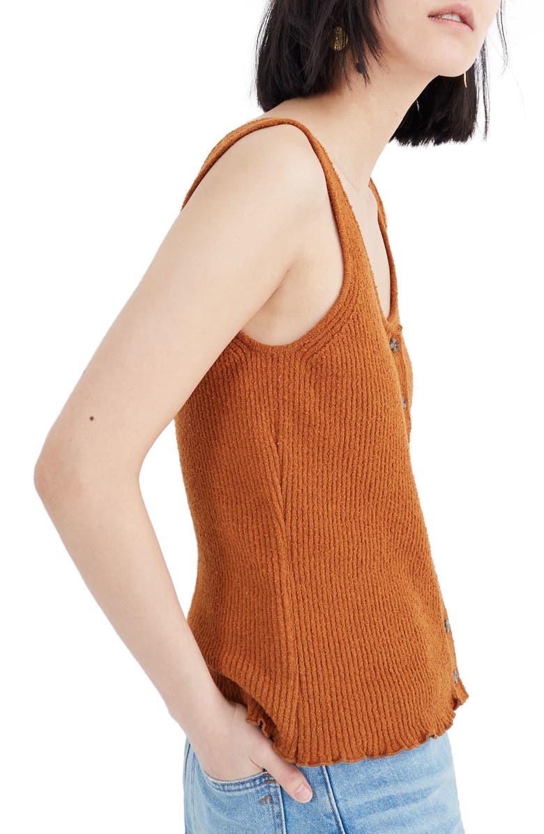 Madewell Kingston Button Front Sweater Tank, Alternate, color, 
