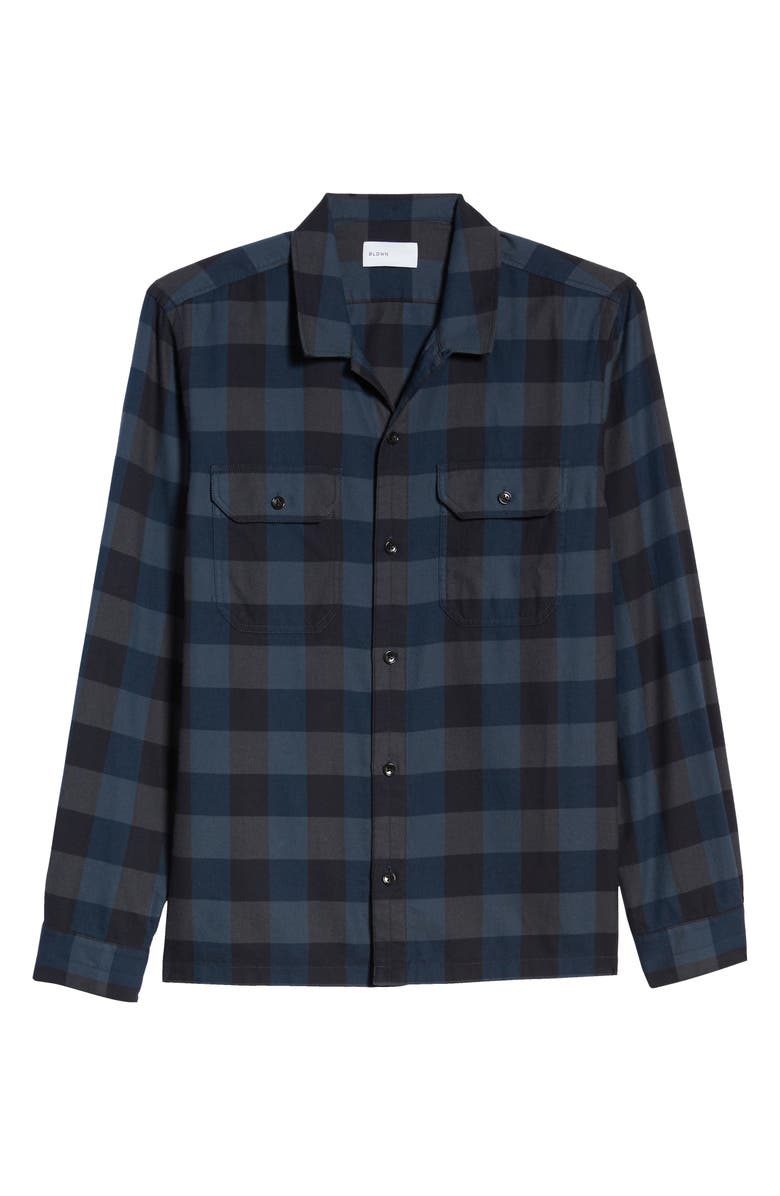 BLDWN Guetes Sim Fit Plaid Button-Up Flannel Overshirt, Alternate, color, 