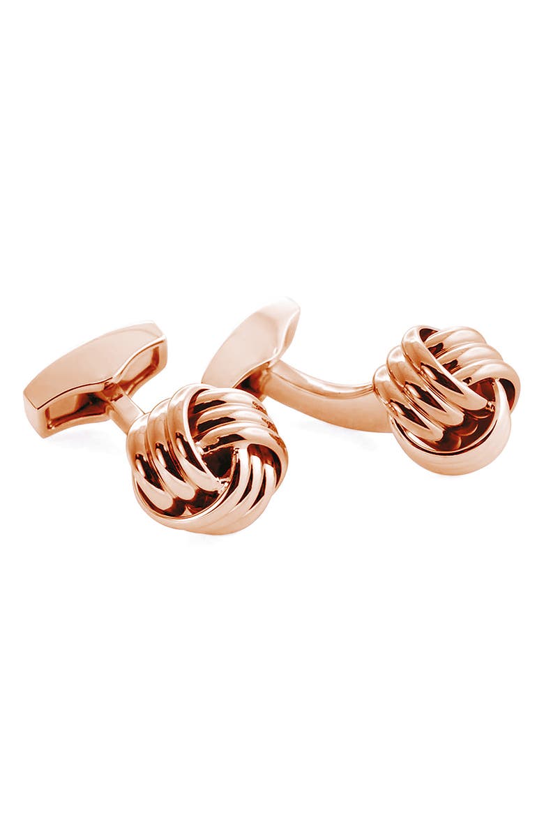 Tateossian Men's Rose Gold Cable Knot Cuff Links, Main, color, Pink Gold