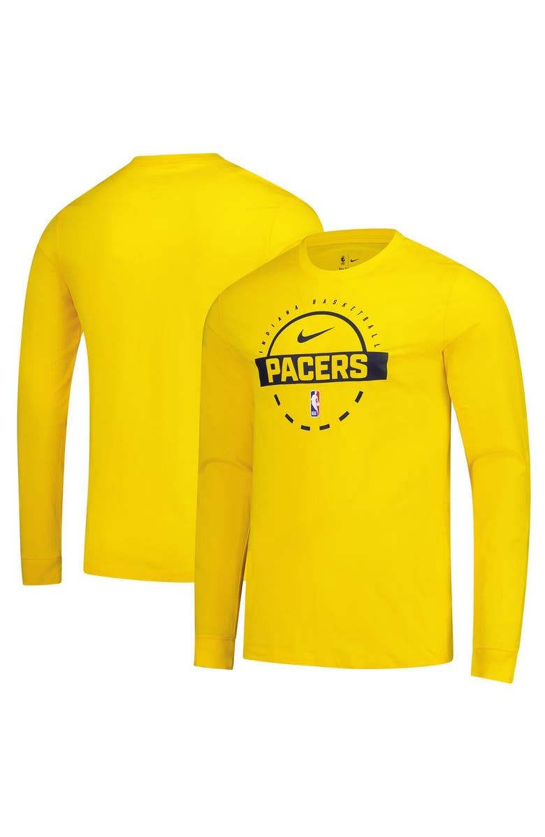 Nike Men's Nike  Gold Indiana Pacers Authentic Long Sleeve Practice T-Shirt, Main, color, Gold