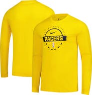 Nike Men's Nike  Gold Indiana Pacers Authentic Long Sleeve Practice T-Shirt
