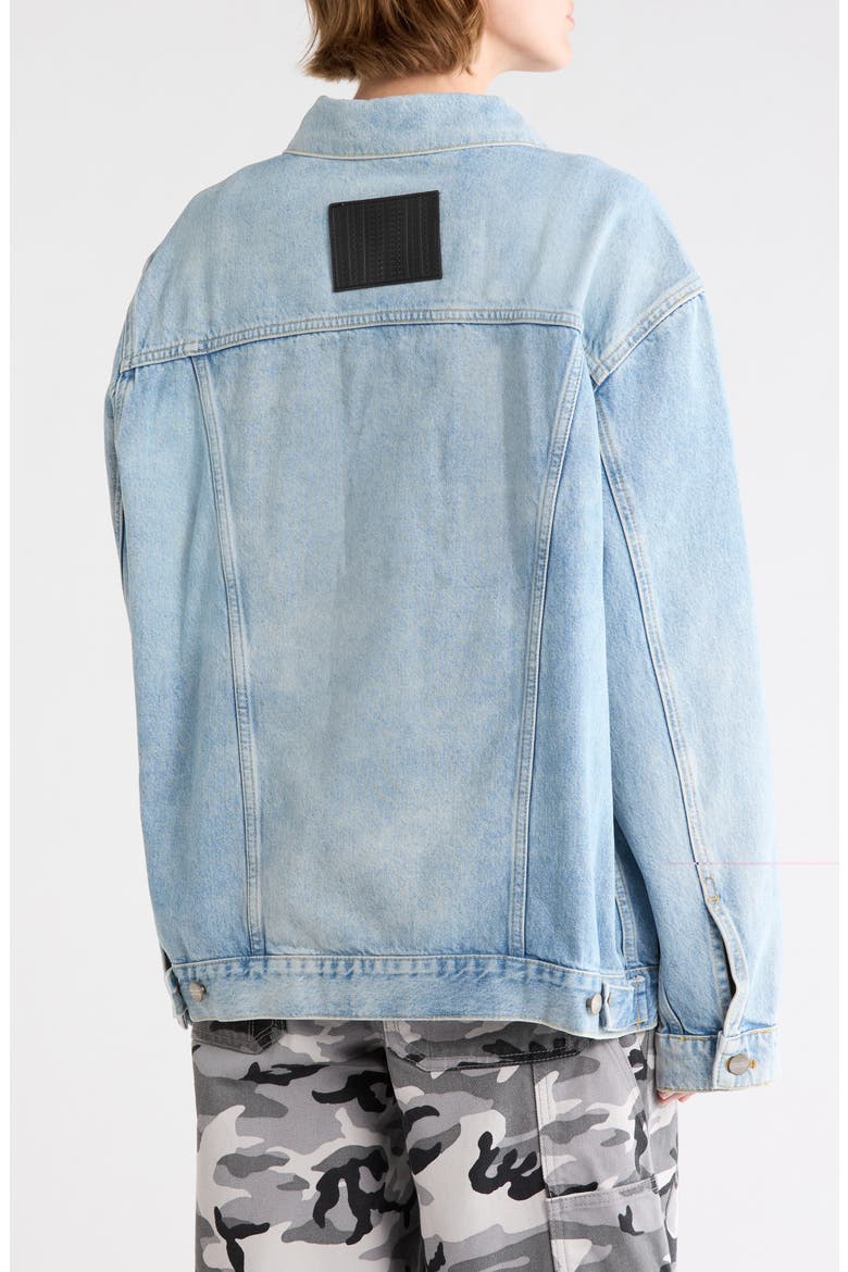 Oversize Denim Trucker Jacket, Alternate, color, SUN BLEACHED DENIM