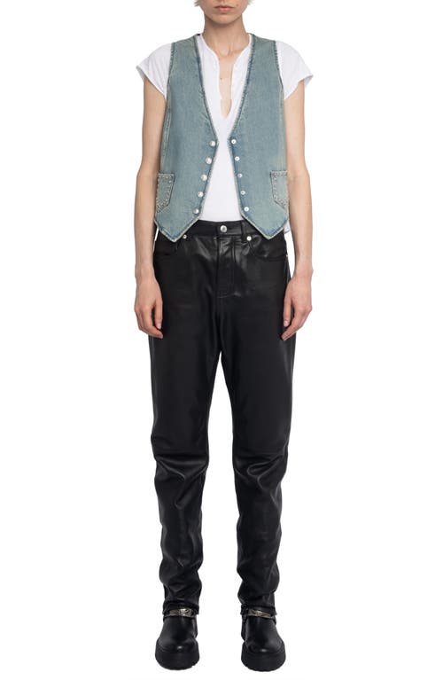 Zadig & Voltaire Womens Light Blue Gillier V-neck Patch-pocket Denim Waistcoat In Blue