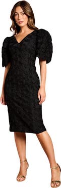 Coast Floral Pleated Sleeve Pencil Dress