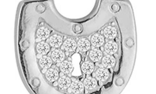 Sphera Milano Cubic Zirconia Padlock Pendant Necklace In Silver