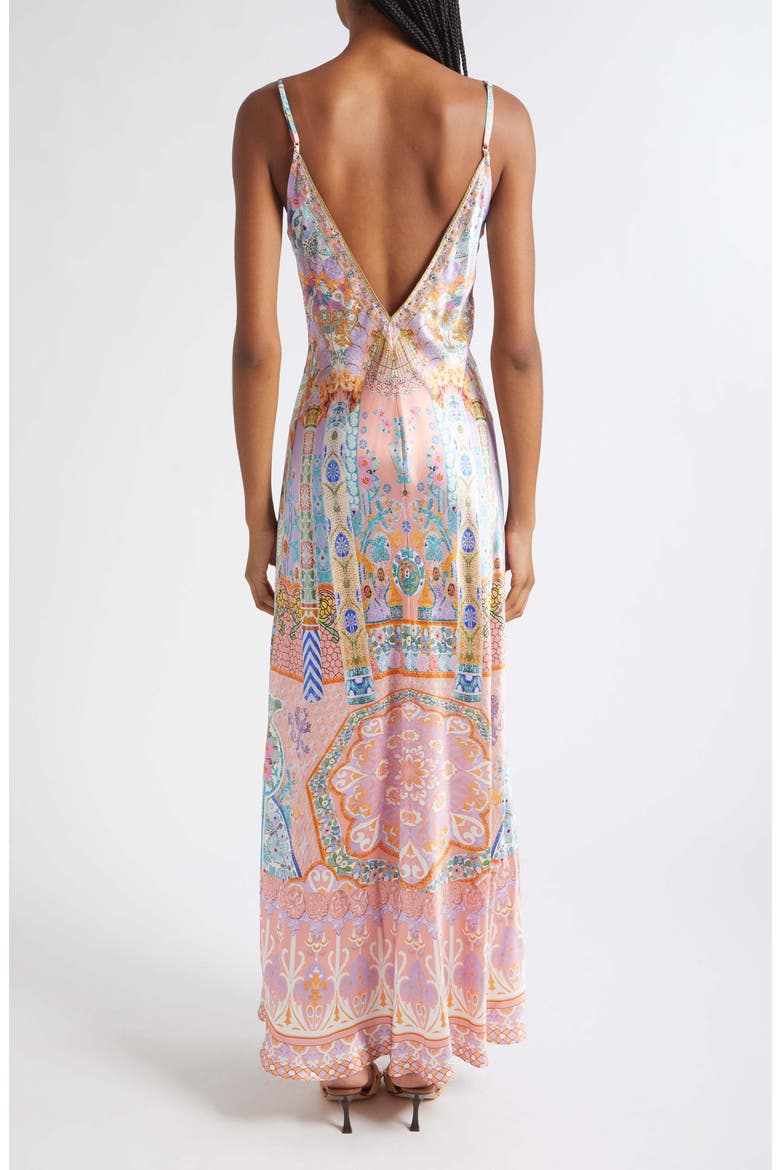 Gaudi Print Silk Charmeuse Slipdress, Alternate, color, HOWDY GAUDI