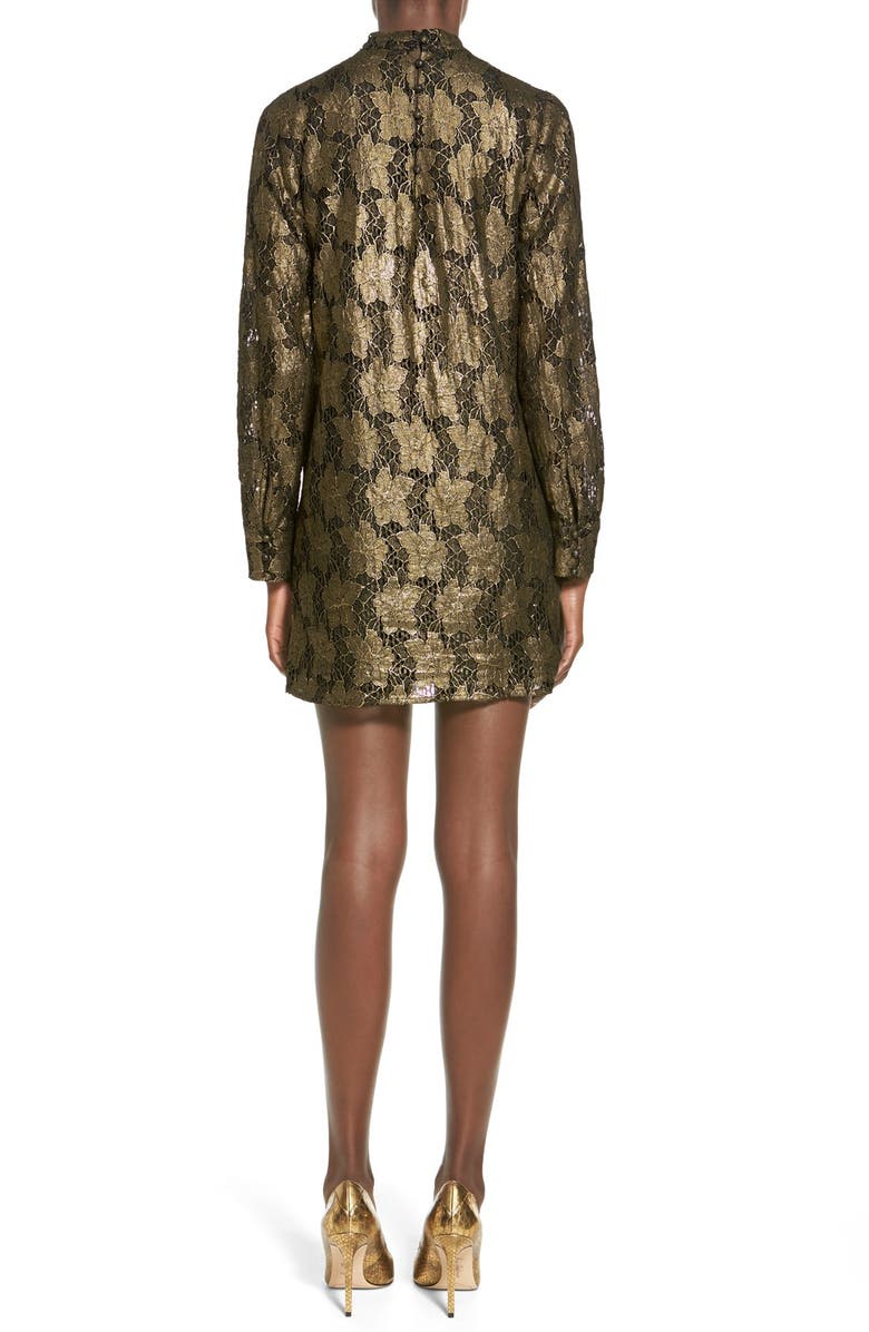STOREE Metallic Lace Shift Dress, Alternate, color,