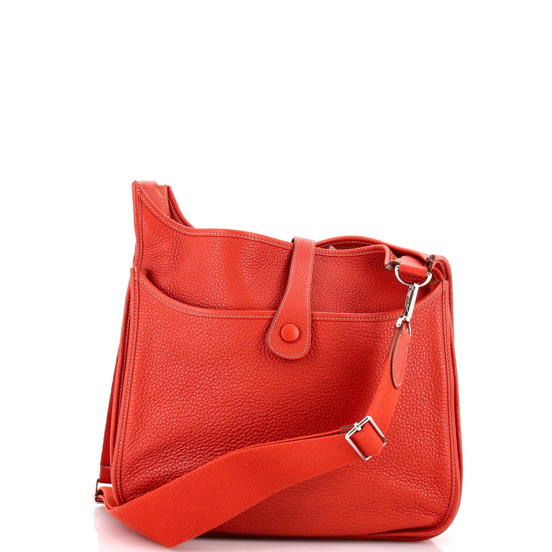 Pre-Owned Hermes Evelyne Bag Gen III Clemence GM, Alternate, color, Sanguine