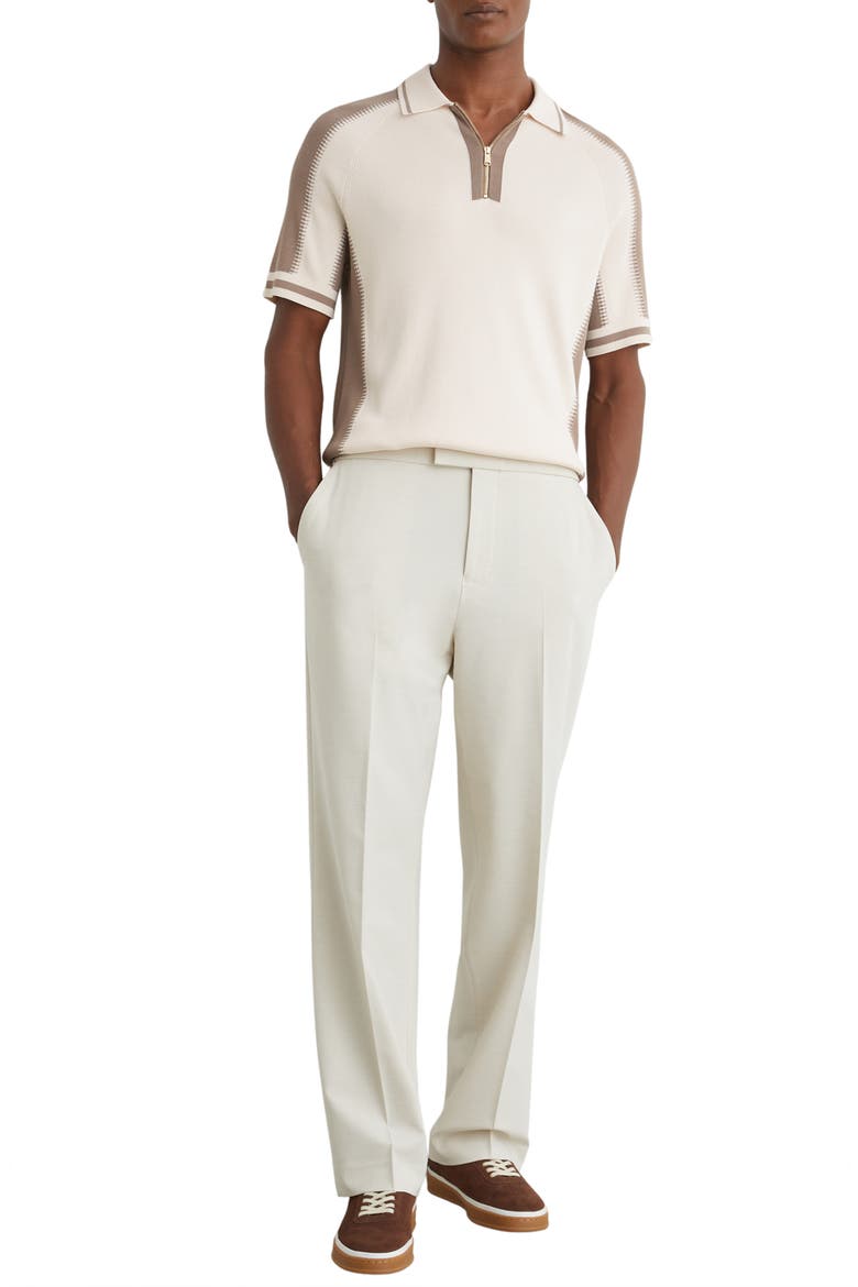Elmers Zip Polo, Alternate, color, ECRU/ TAUPE