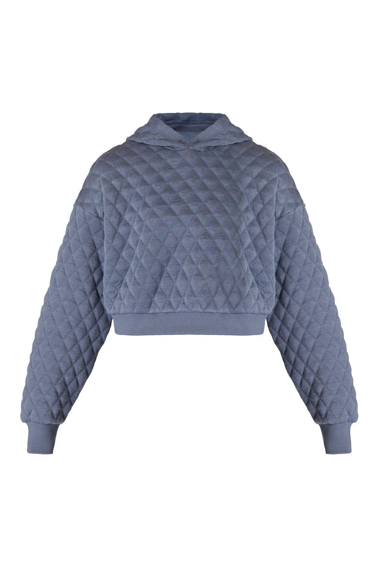 Sandwash Quilted Hoodie, Alternate, color, ENDLESS BLUE