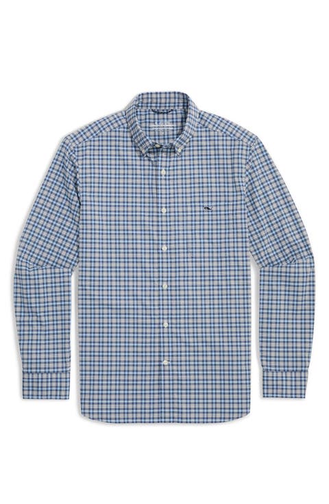 Classic Fit On-the-Go Performance Plaid Button-Down Shirt