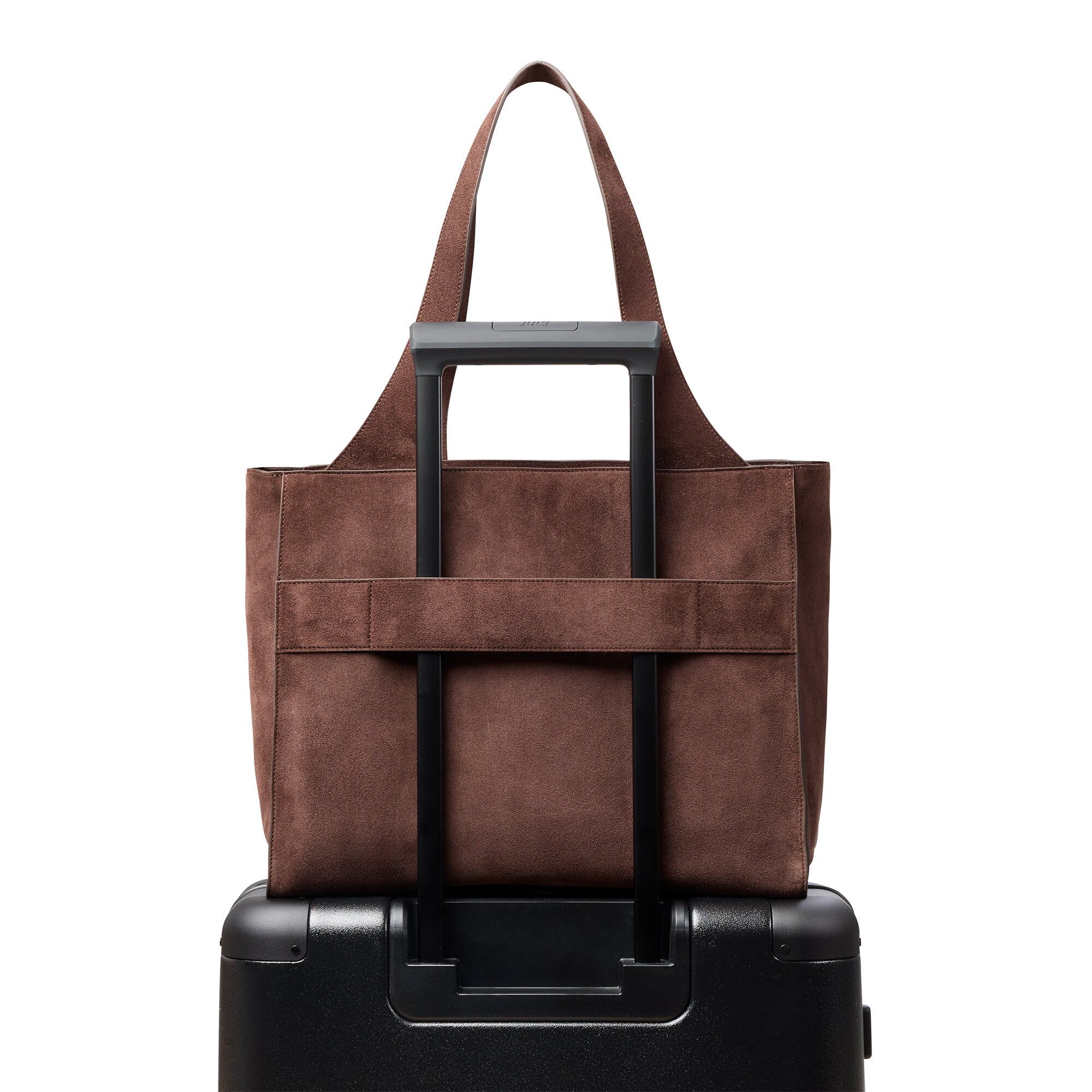 July Juliette Suede Work Tote, Alternate, color, Espresso