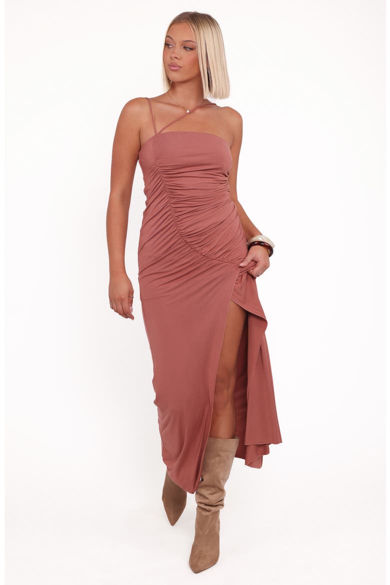 Avaline Ruched Maxi Dress, Alternate, color, TERRACOTTA