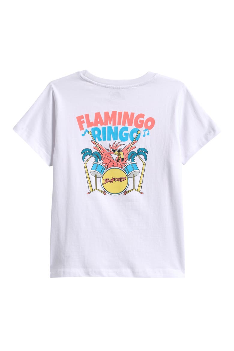 Kids' Flamringo Cotton Graphic T-Shirt, Alternate, color, WHITE