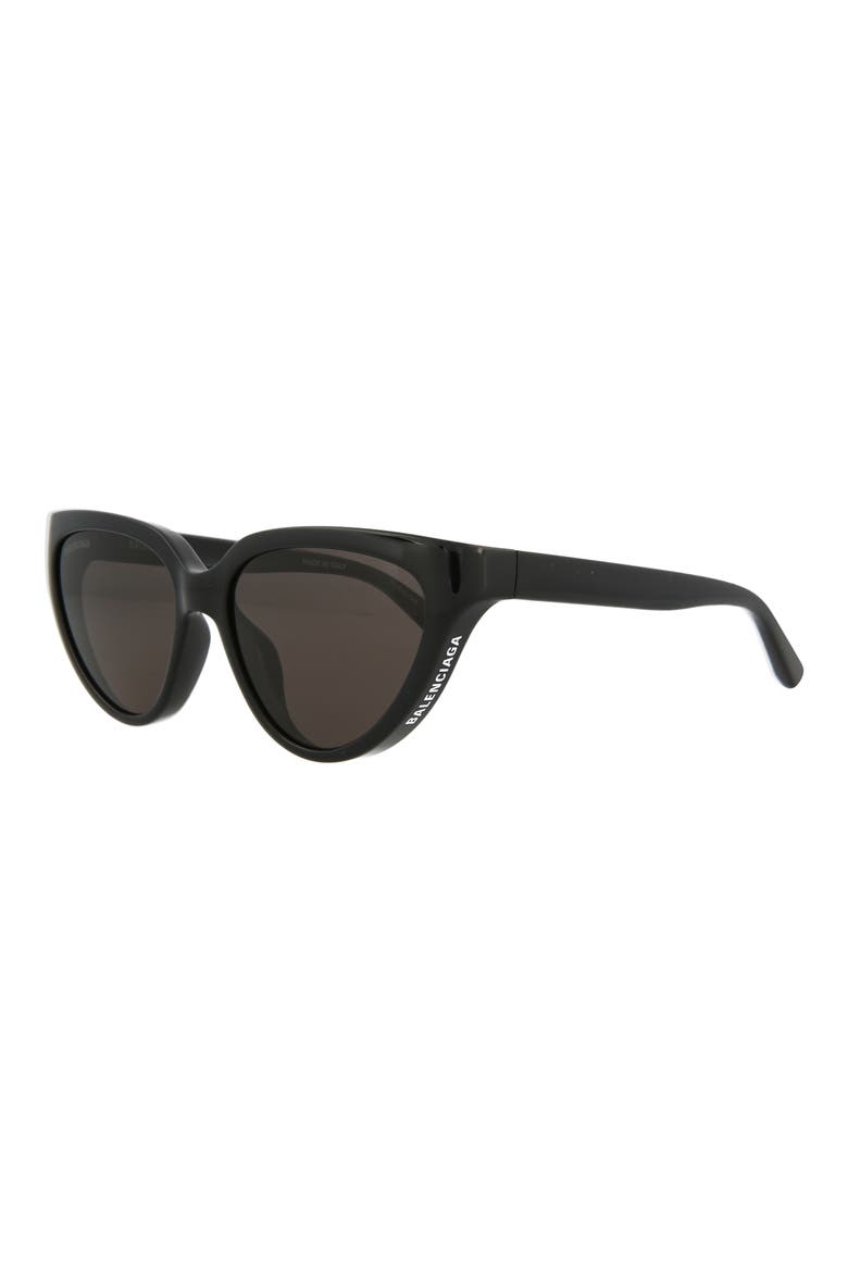 56mm Cat Eye Sunglasses, Alternate, color, BLACK BLACK GREY