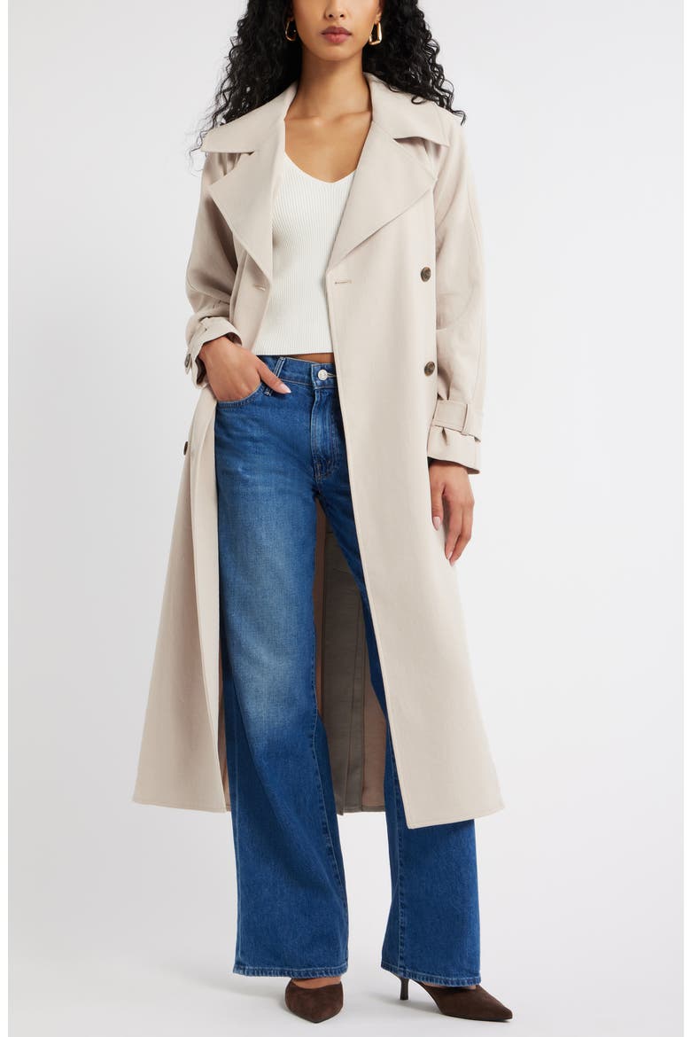 The Curator Crepe Oversize Trench Coat, Main, color, GREY FEATHER