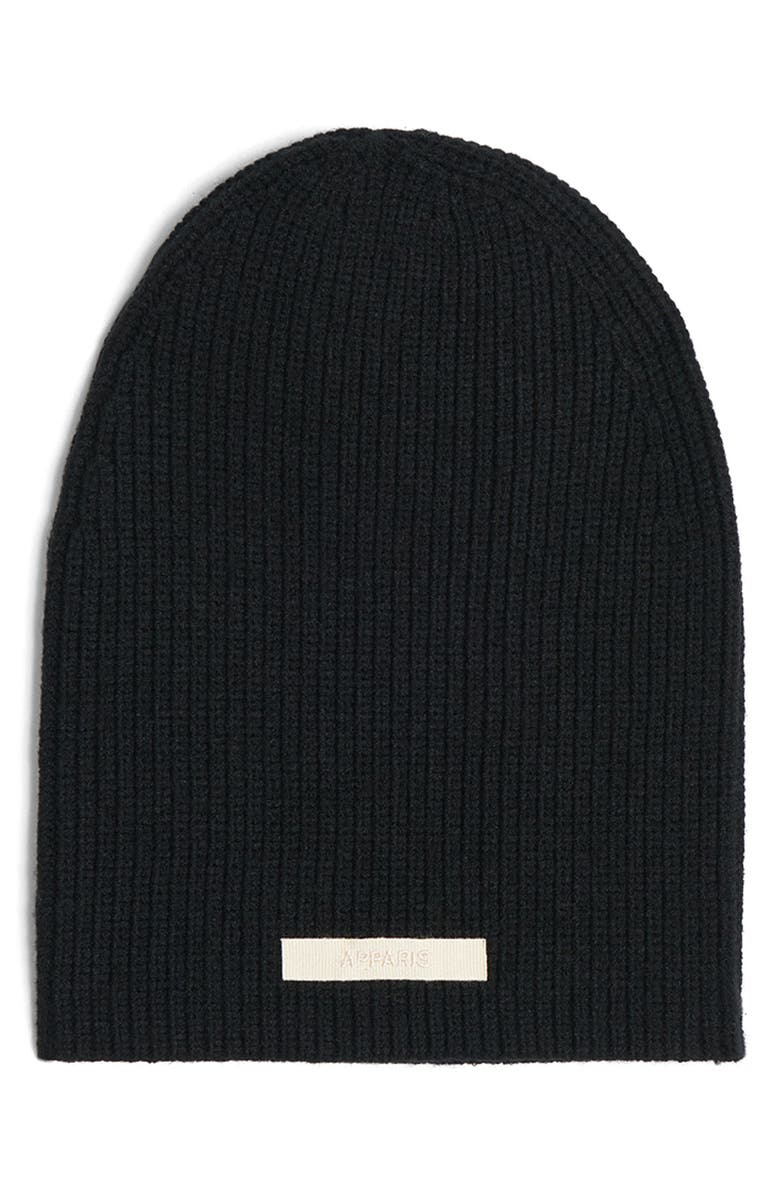 Apparis Cara Logo Patch Beanie, Main, color, Noir