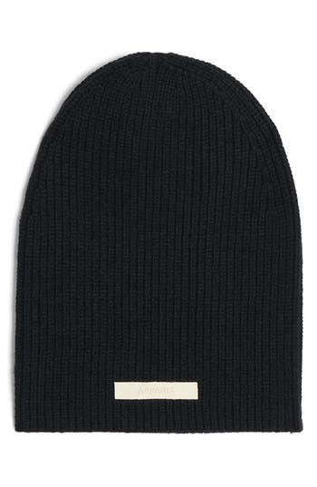 Apparis Logo-patch Ribbed-knit Beanie In Black