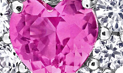 Delmar Lab Created Pink Sapphire & Lab Created White Sapphire Drop Earrings In Pink