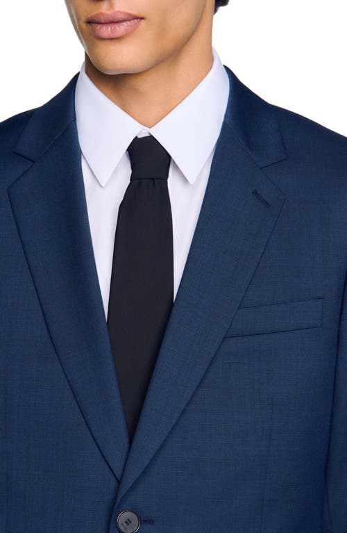 Sandro Wool Suit Jacket In Royal Blue