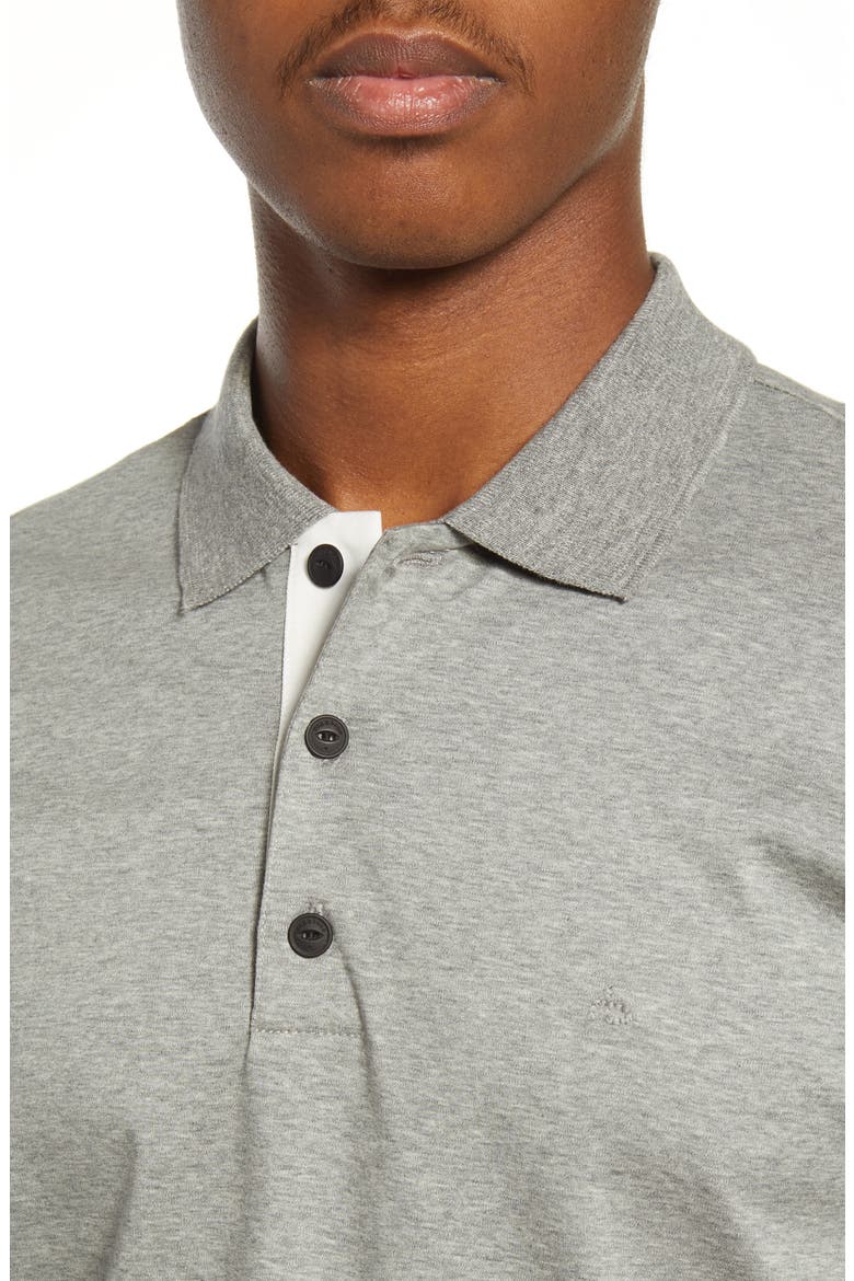 Interlock Slim Fit Heathered Polo Shirt, Alternate, color, GREY HEATHER