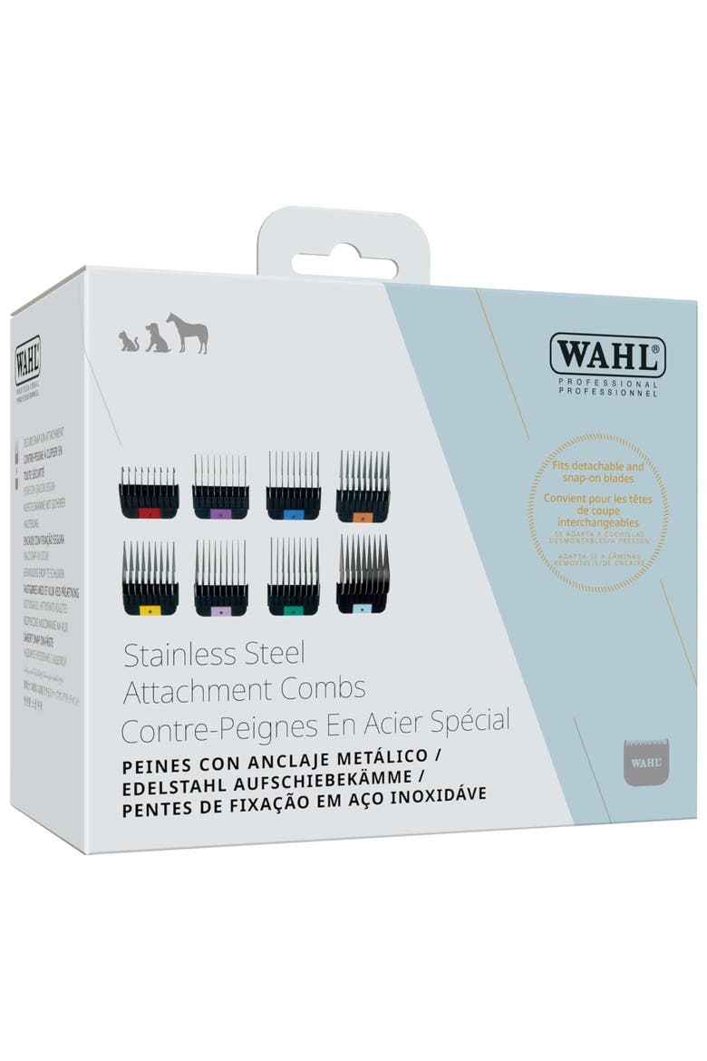 Stainless steel clipper guide comb set for dog, cat, and animal grooming, Alternate, color, Black