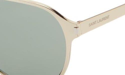 Saint Laurent Aviator Sunglasses In Gold