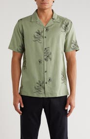 T.R. PREMIUM Floral Embroidered Camp Shirt