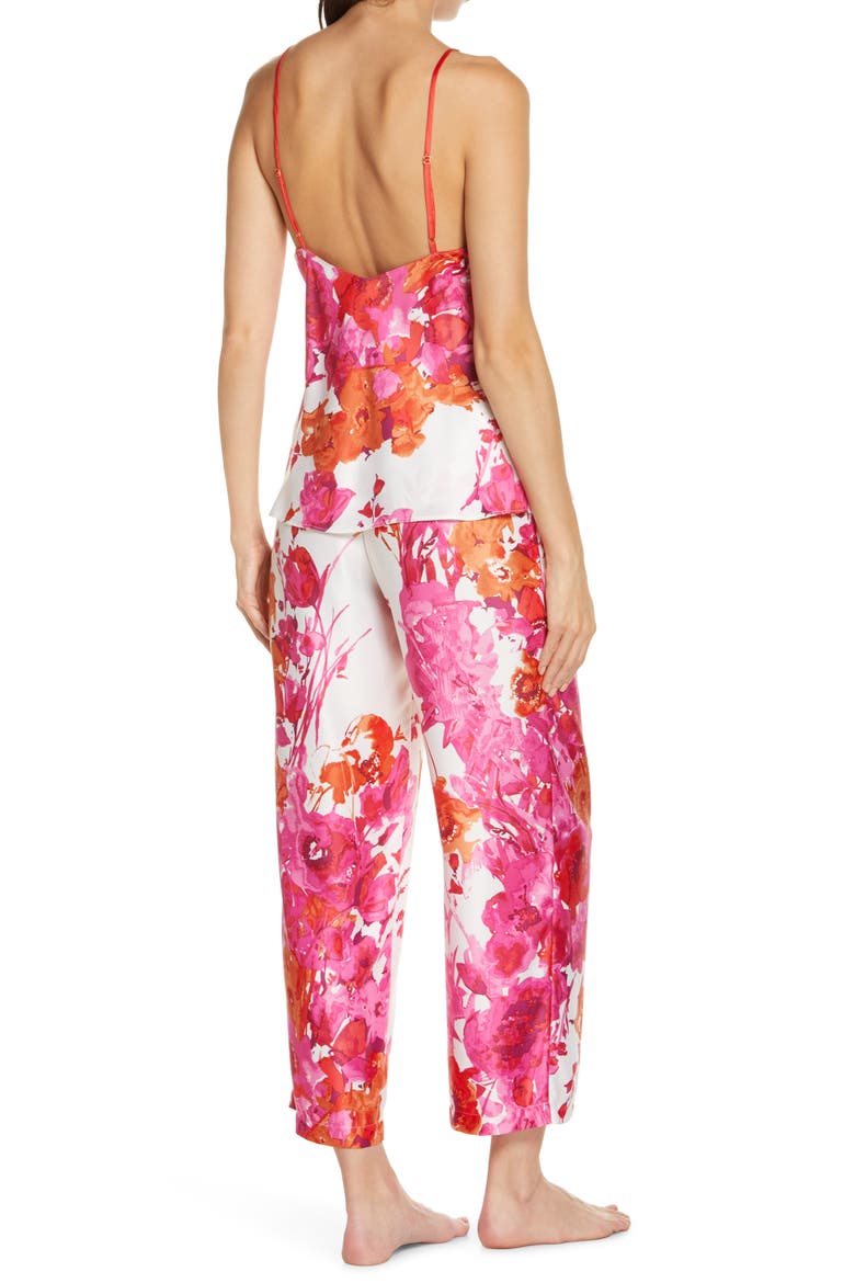 Bloom Floral Satin Camisole Pajamas, Alternate, color, ALABASTER MULTI