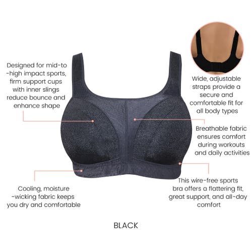 Parfait Active Wire-free Unlined Sports Bra In Black