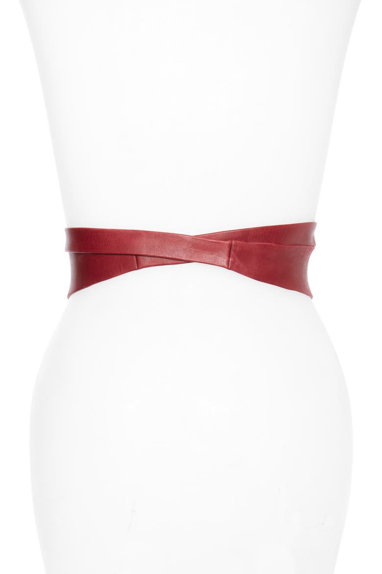 Classic Wrap Belt, Alternate, color, BURGUNDY