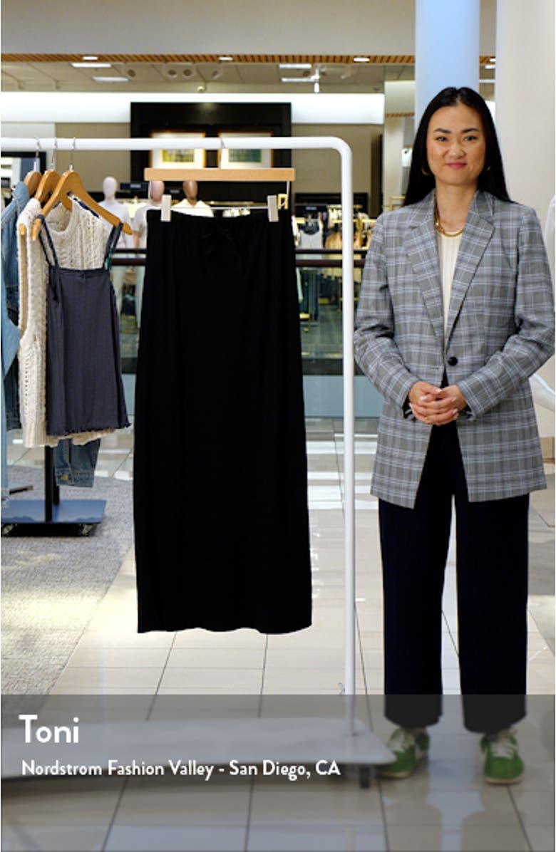 Drawstring Twill Maxi Skirt, sales video thumbnail