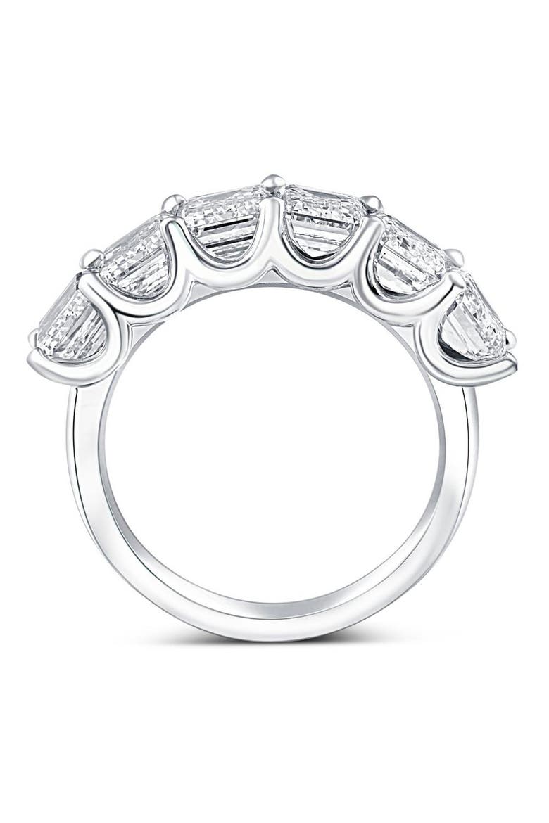 6Ct TW Emerald Cut Diamond Ring U Prong Lab Grown 14k or Gold, Alternate, color, 14k White Gold