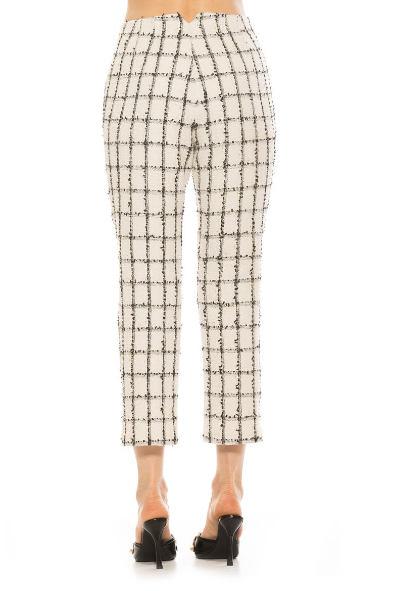 Clio Cropped Tapered Pants, Alternate, color, IVORY PLAID