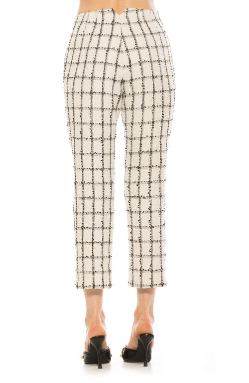 Alexia Admor Clio Cropped Tapered Pants In Ivory Plaid