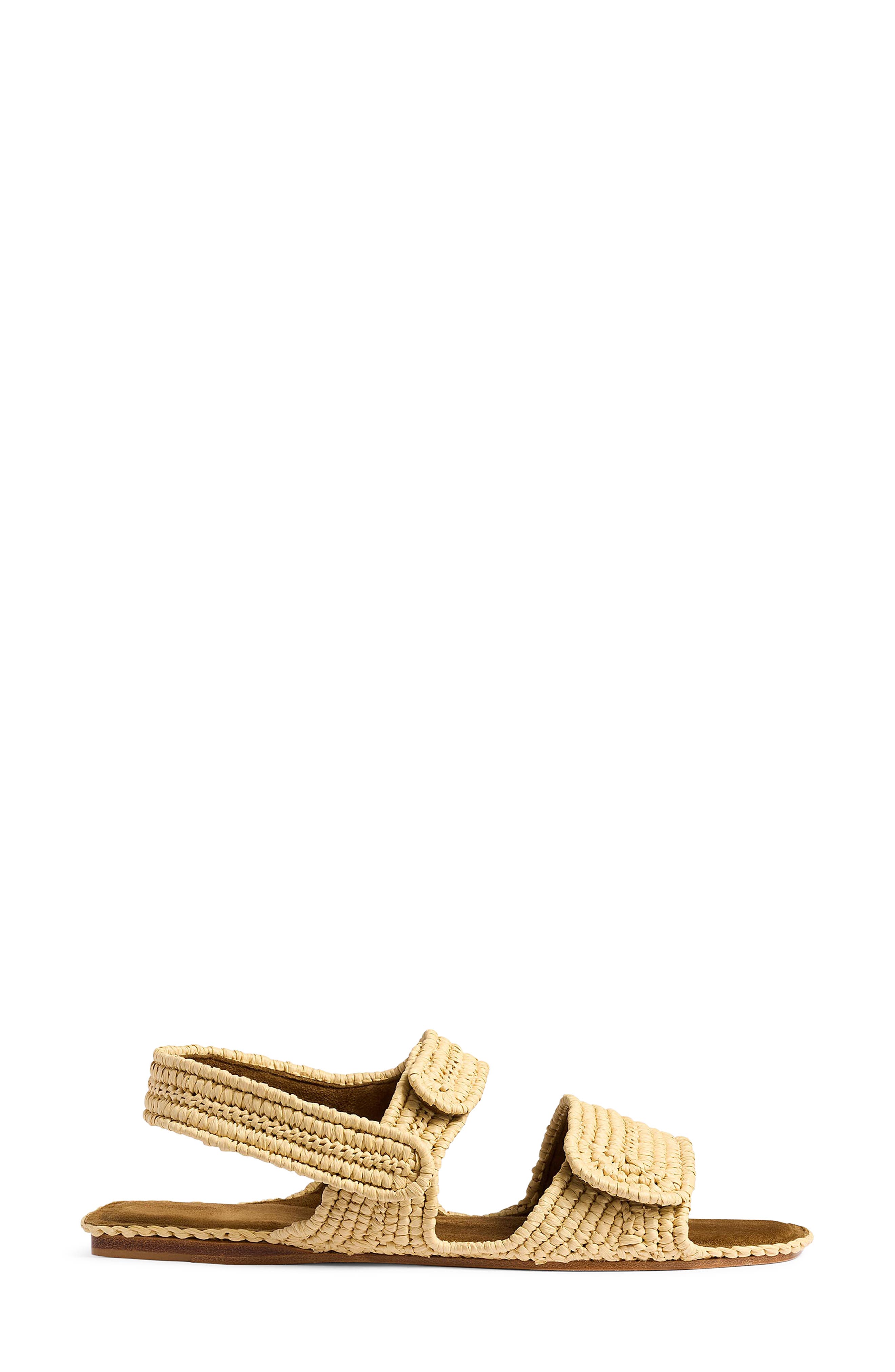 Khaite Boden Raffia Slingback Sandal, Alternate, color, Natural