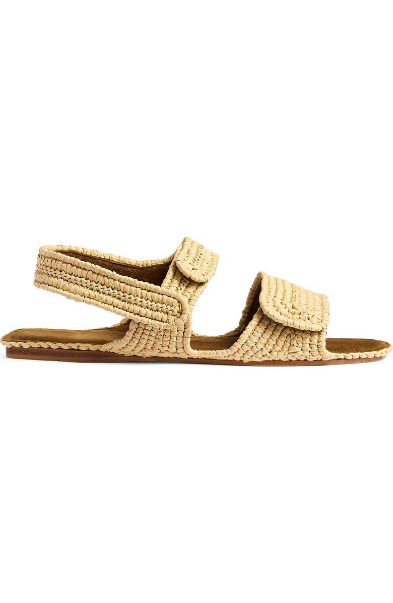 Khaite Boden Raffia Slingback Sandal, Alternate, color, Natural