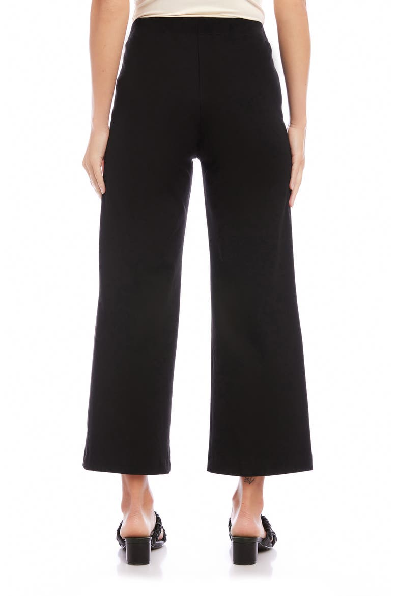High Waist Crop Wide Leg Pants, Alternate, color, BLACK