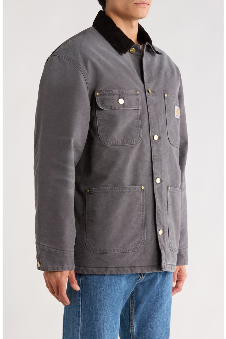 OG Organic Cotton Canvas Chore Coat, Alternate, color, GRAPHITE / BLACK STONE CANVAS