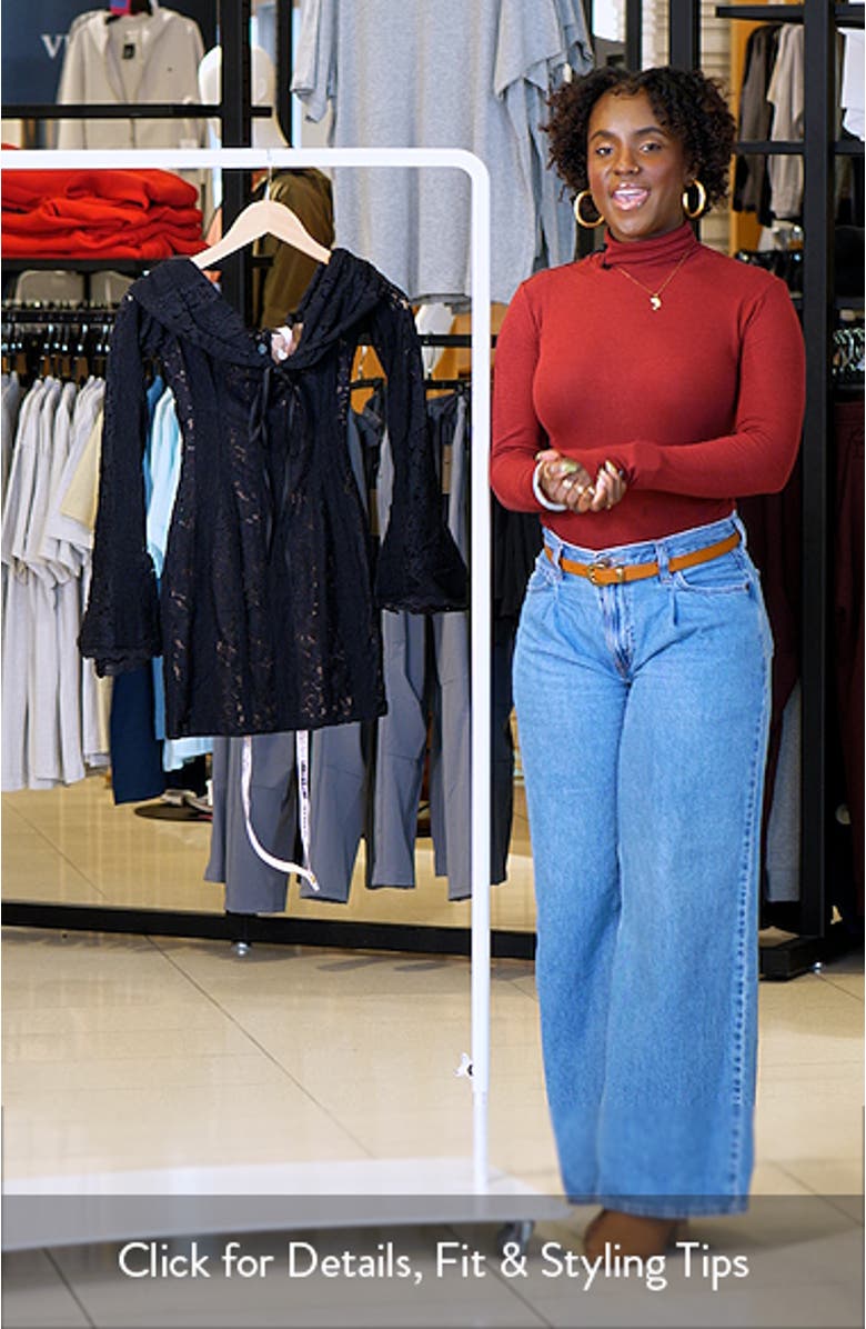 Sadie Off the Shoulder Long Sleeve Lace Minidress, sales video thumbnail