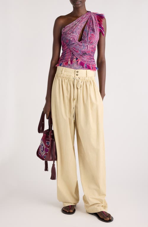 Shop Isabel Marant Inaya Gathered Wide Leg Pants In Ecru