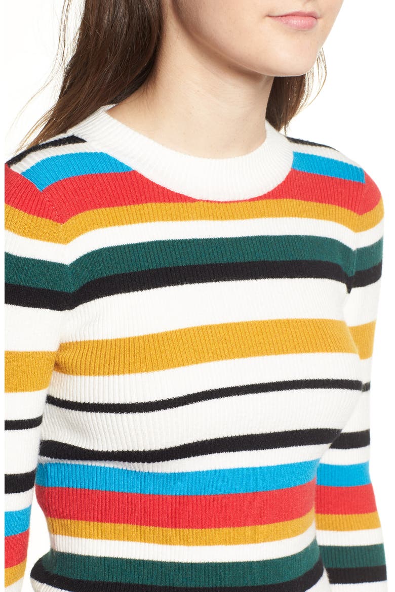 Stripe Rib Knit Sweater, Alternate, color, MULTICOLOR STRIPE