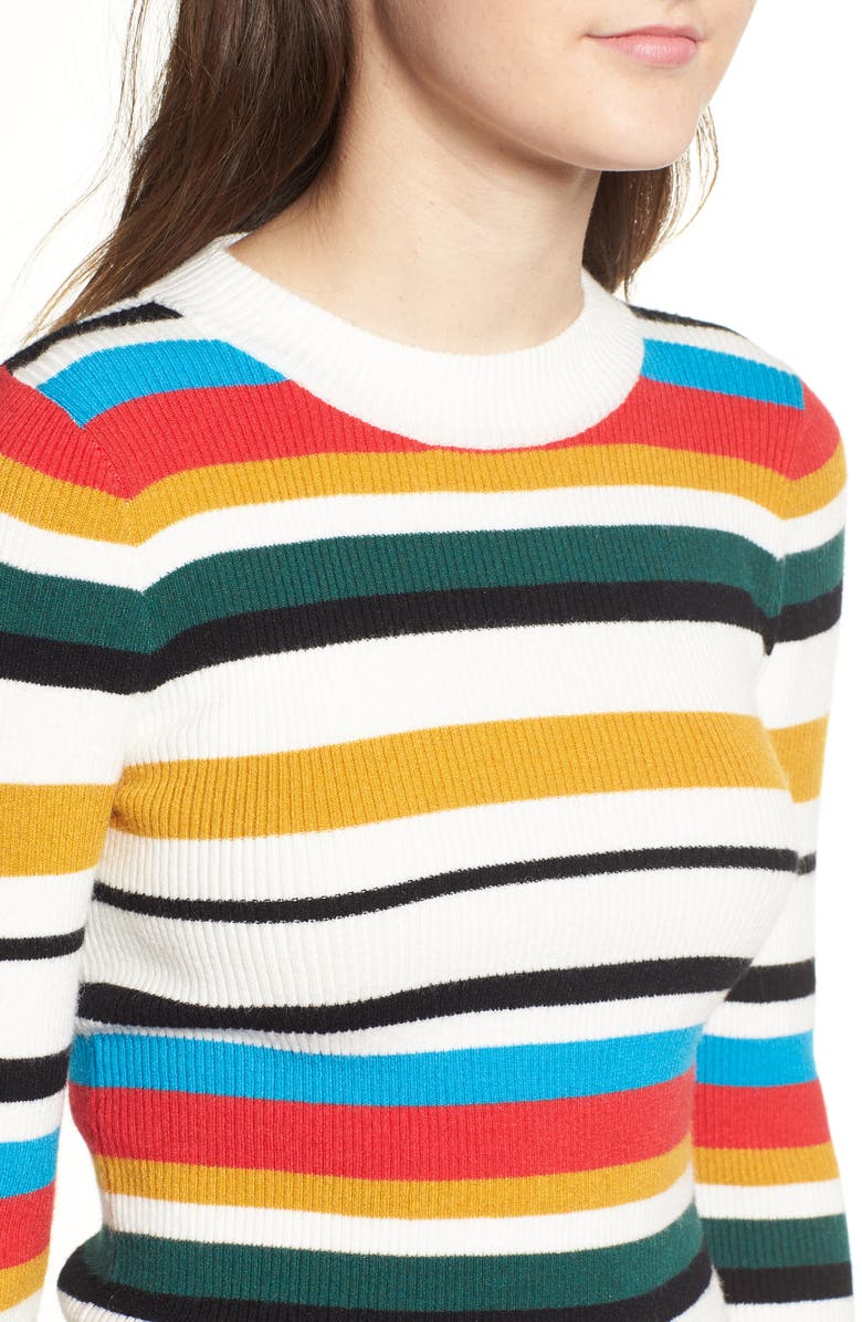 Cotton Emporium Stripe Rib Knit Sweater, Alternate, color,
