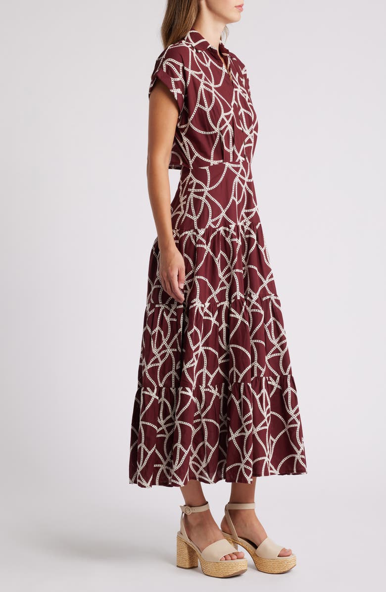 Mila Mae Tiered Cotton Maxi Shirtdress, Alternate, color, 