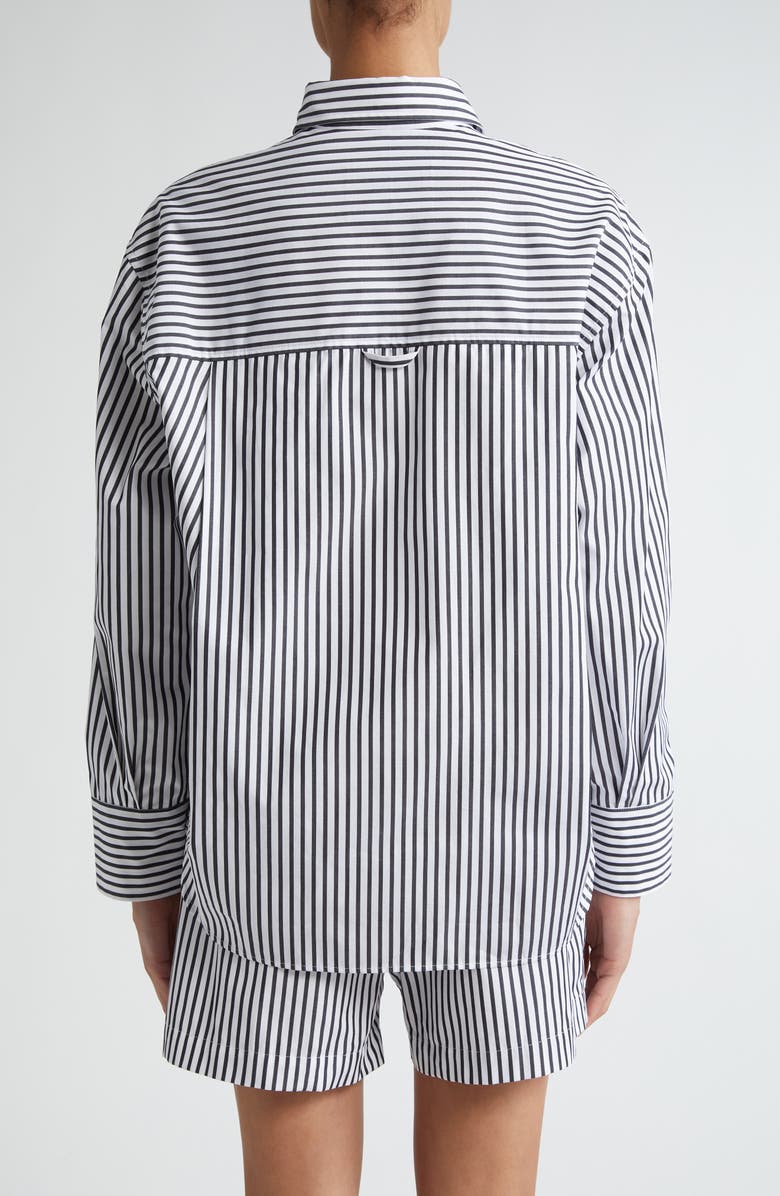 Maria McManus Stripe Oversize Organic Cotton Poplin Button-Up Shirt, Alternate, color,