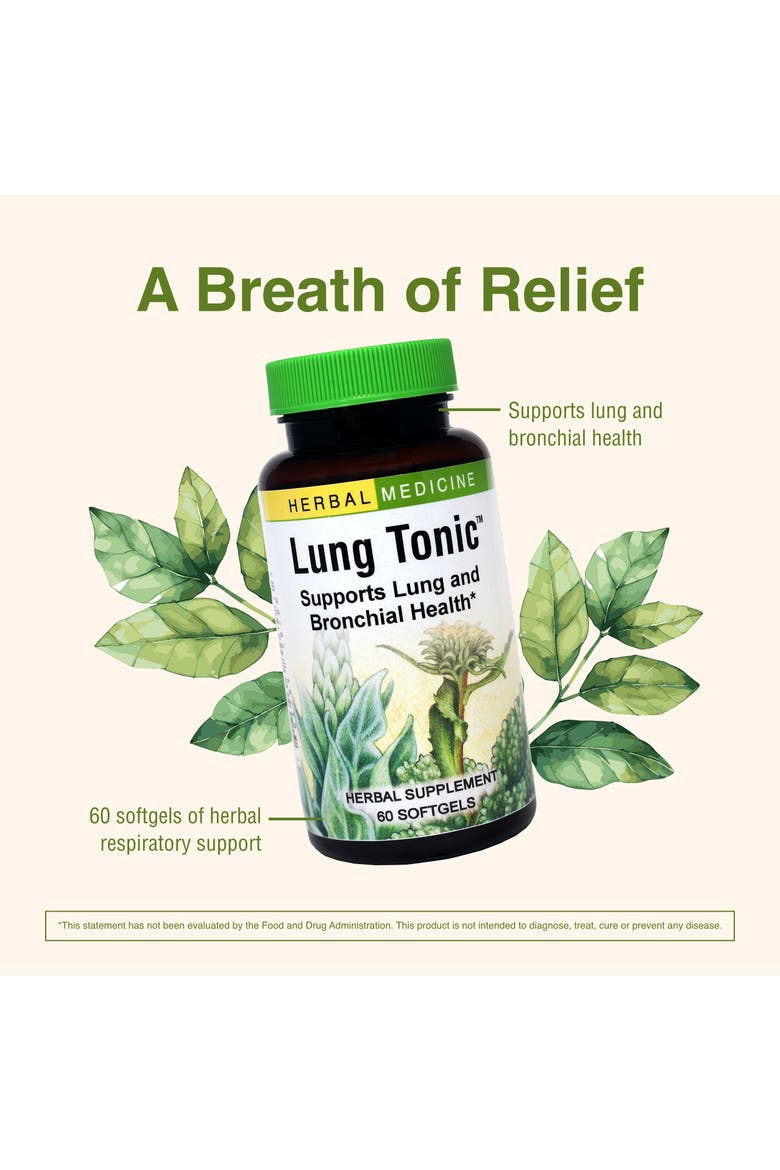 Lung Tonic Herbal Lung & Bronchial Support Softgels, 60 Count, Alternate, color, No Color